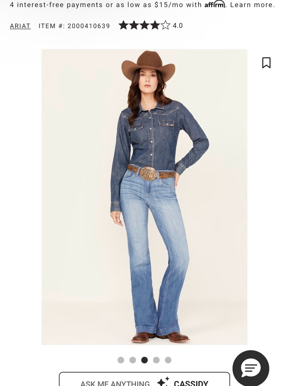Ariat Clair high Rise Slim Bootcut Jeans - Light Blue